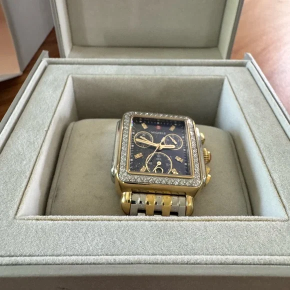 MICHELE Deco Diamond Chronograph Watch Head & Bracelet, 33mm - Picture 12 of 16